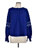 Kaari Blue 100% Polyester Blue Long Sleeve Blouse Size L (petite) - photo 1