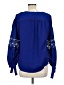Kaari Blue 100% Polyester Blue Long Sleeve Blouse Size L (petite) - photo 2