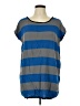 Si-iae Stripes Blue Short Sleeve Top Size M - photo 1