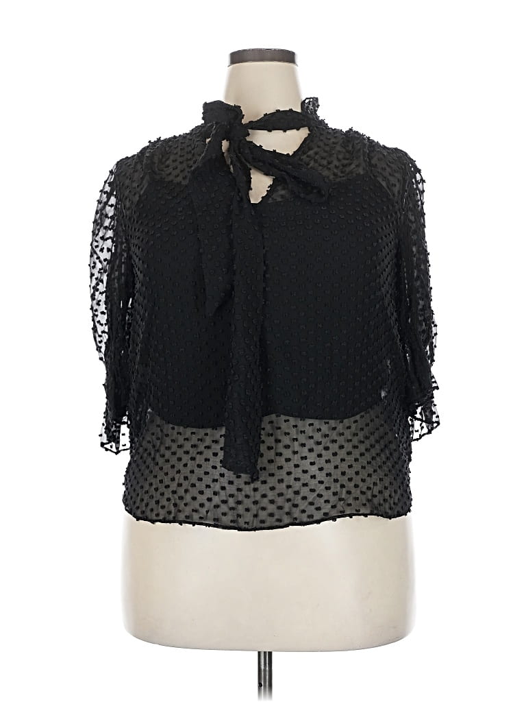 Pre-owned 7 For All Mankind Tank Top Black Tie Neck Tops