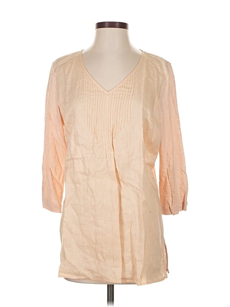 Pre-owned Jjill 3/4 Sleeve Blouse In Tan