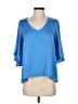 Tyche 100% Polyester Blue 3/4 Sleeve Top Size S - photo 1