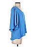 Tyche 100% Polyester Blue 3/4 Sleeve Top Size S - photo 4