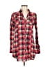 Passport 100% Polyester Plaid Red Casual Dress Size M - photo 1