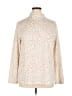 Emily Daniels Animal Print Ivory Turtleneck Sweater Size XL - photo 1
