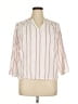 Splendid Stripes Ivory 3/4 Sleeve Blouse Size XL - photo 1