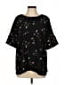 Investments 100% Polyester Black Short Sleeve Blouse Size L - photo 1