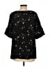 Investments 100% Polyester Black Short Sleeve Blouse Size L - photo 2