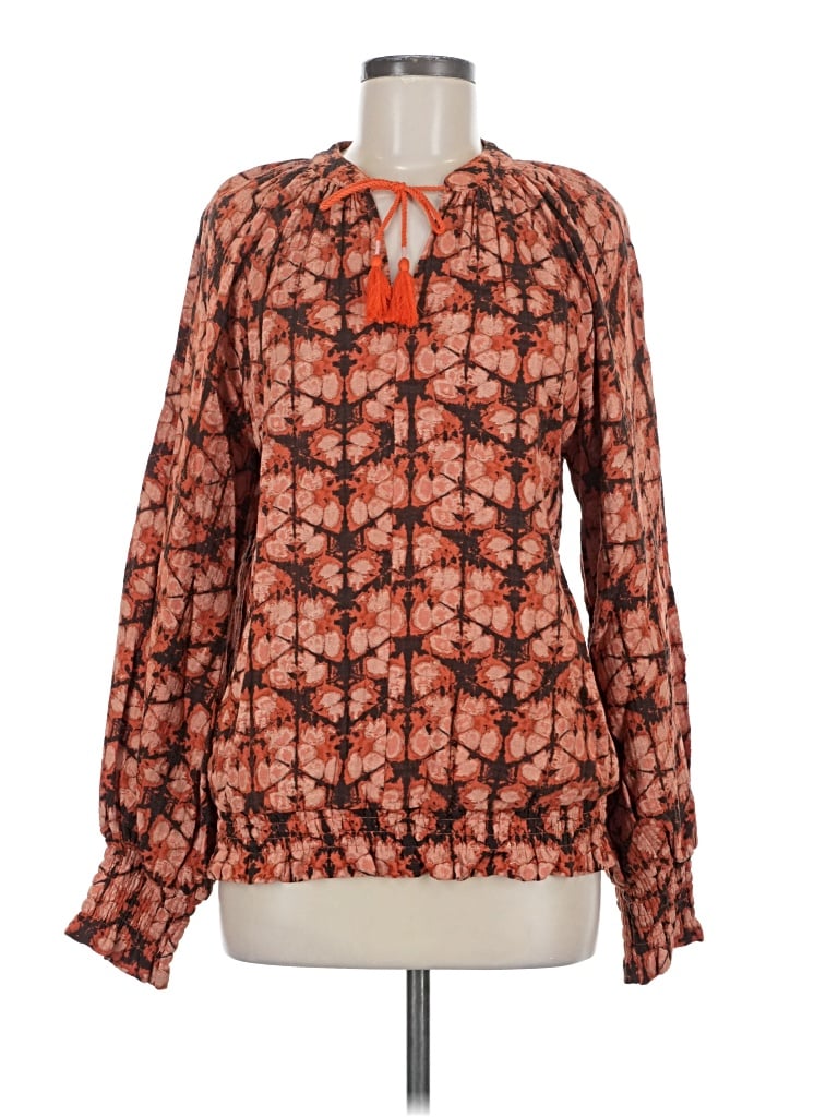 Pre-owned Porridge Long Sleeve Blouse In Orange