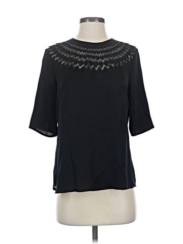 Milly Short Sleeve Silk Top (view 1)