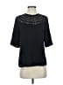Milly Black Short Sleeve Silk Top Size 4 - photo 1