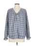 Shein Blue Long Sleeve Blouse Size L - photo 1