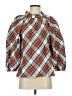 J.Crew 100% Cotton Argyle Red 3/4 Sleeve Blouse Size XS - photo 1