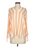MICHAEL Michael Kors Stripes Orange 3/4 Sleeve Blouse Size S - photo 1