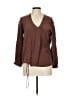 Assorted Brands 100% Silk Brown Long Sleeve Silk Top Size 10 - photo 1
