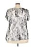 St. Tropez West 100% Rayon Silver Short Sleeve Blouse Size 3X - photo 2