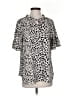 Cato 100% Polyester Animal Print Silver Short Sleeve Blouse Size S - photo 1