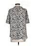 Cato 100% Polyester Animal Print Silver Short Sleeve Blouse Size S - photo 2