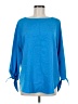 Lands' End 100% Polyester Blue 3/4 Sleeve Blouse Size 8 - photo 1