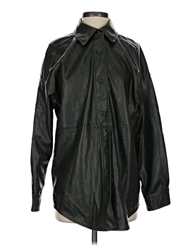 BADGLEY MISCHKA STUDIO Faux Leather Top (view 1)