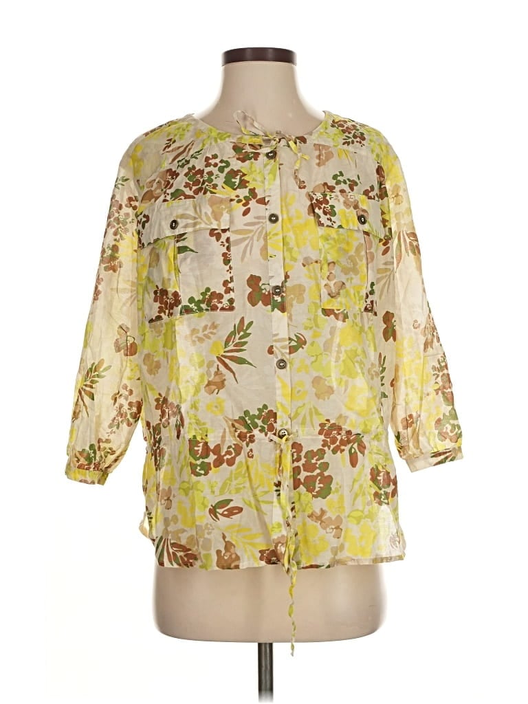 Pre-owned Victor Alfaro 3/4 Sleeve Blouse In Yellow