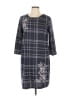 Reference Point Plaid Gray Casual Dress Size L - photo 1