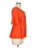 HD in Paris Solid Orange Short Sleeve Blouse Size 6 - photo 4