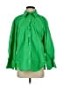 MNG 100% Cotton Green Long Sleeve Button-Down Shirt Size 2 - photo 1