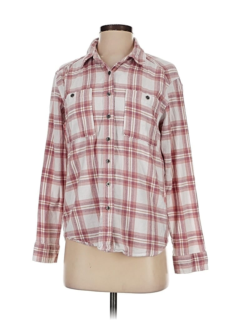 Pre-owned Pacsun Long Sleeve Button Down Shirt In Burgundy
