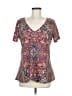 Assorted Brands 100% Polyester Red Burgundy Short Sleeve Blouse Size M - photo 1