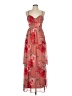 Crystal Doll 100% Polyester Floral Red Cocktail Dress Size 9 - photo 1