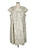 Calvin Klein Metallic Silver Tan Cocktail Dress Size M (estimated) - photo 1