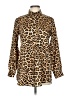 Zara Animal Print Brown Long Sleeve Blouse Size M - photo 1