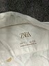 Zara 100% Cotton Solid Ivory White Long Sleeve Button-Down Shirt Size 7 - photo 3