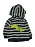 Carter's 100% Polyester Stripes Green Zip Up Hoodie 3-6 MO / 6 MO - photo 1