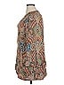 Zara Basic Paisley Tan Long Sleeve Blouse Size XL - photo 5