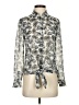 Banana Republic 100% Polyester Gray Long Sleeve Blouse Size 0 - photo 1