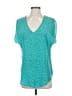 Lux Polka Dots Teal Short Sleeve Top Size XS - photo 1