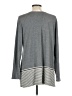 Studio M Solid Stripes Gray Long Sleeve T-Shirt Size L - photo 2