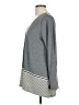 Studio M Solid Stripes Gray Long Sleeve T-Shirt Size L - photo 5