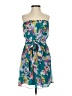 Express 100% Polyester Tropical Blue Cocktail Dress Size 0 - photo 1