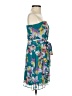 Express 100% Polyester Tropical Blue Cocktail Dress Size 0 - photo 4