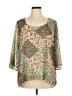 One World 100% Polyester Brown 3/4 Sleeve Blouse Size 1X - photo 1