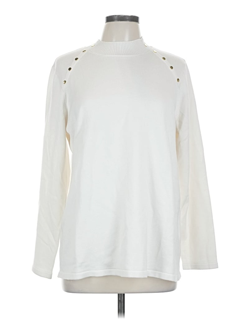 Pre-owned Appleseeds Turtleneck Sweater In White