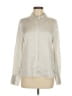 FRAME 100% Silk Metallic Ivory Long Sleeve Silk Top Size M - photo 1