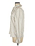 FRAME 100% Silk Metallic Ivory Long Sleeve Silk Top Size M - photo 5