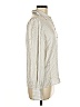 FRAME 100% Silk Metallic Ivory Long Sleeve Silk Top Size M - photo 4