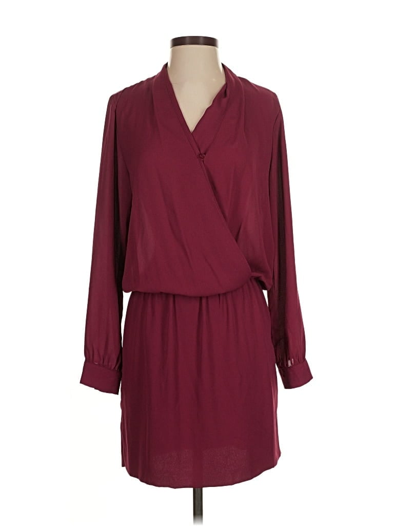 Pre-owned Krisa Casual Dress In Burgundy