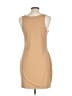 Open Edit Solid Tan Casual Dress Size L - photo 2