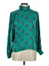 Prophecy 100% Polyester Paisley Teal Long Sleeve Blouse Size 6 - photo 1